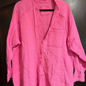 Aerie Vibrant Pink Linen Set